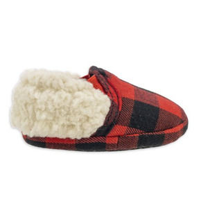 Holiday Time Unisex Baby Plaid Slippers NWT